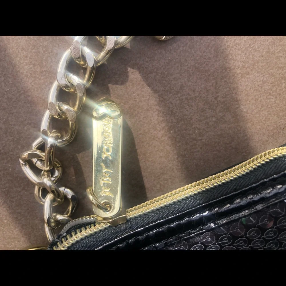Betsey Johnson leopard blossom sequin hobo